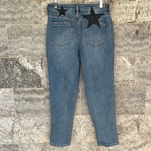 Blank NYC Madison Crop High-Waisted Jeans – Size 30 – Medium Blue / Navy Stars - Picture 10 of 16